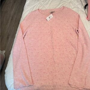 LOFT Soft Pink Textured Sweater